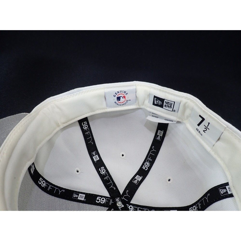 New Era 59FIFTY Boston Red Sox Hat White Out Fitted Size 7 1/2 MLB Baseball Cap - Picture 7 of 9